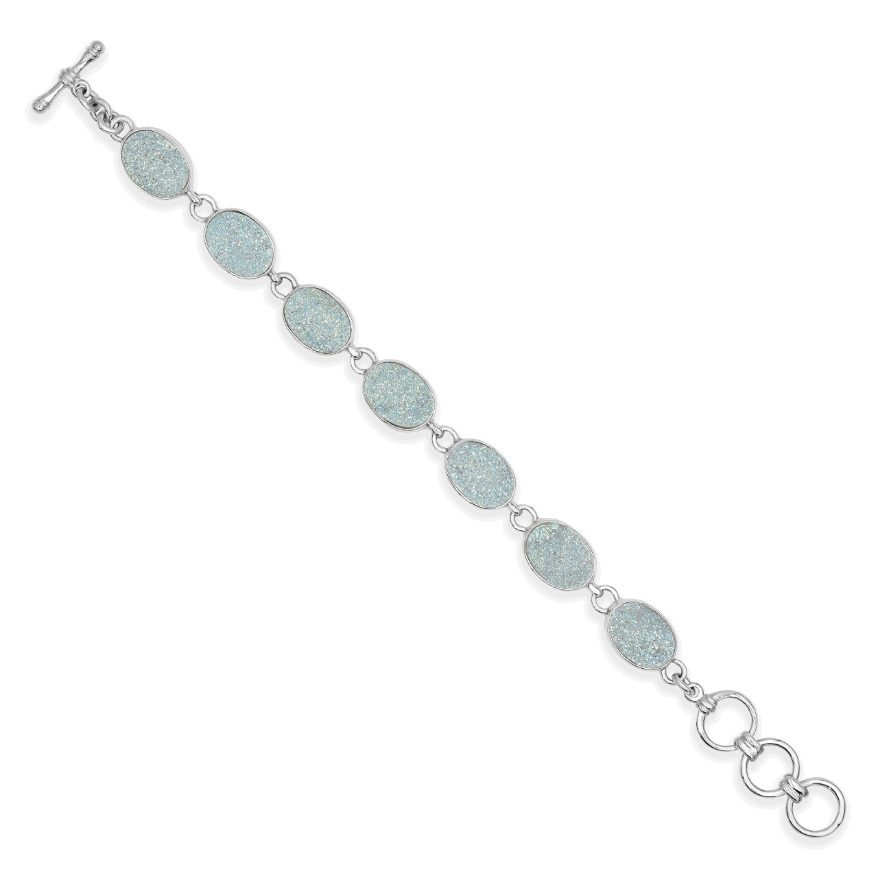 Starborn Si Opal Quartz Drusy Oval Bracelet in Sterling Silver