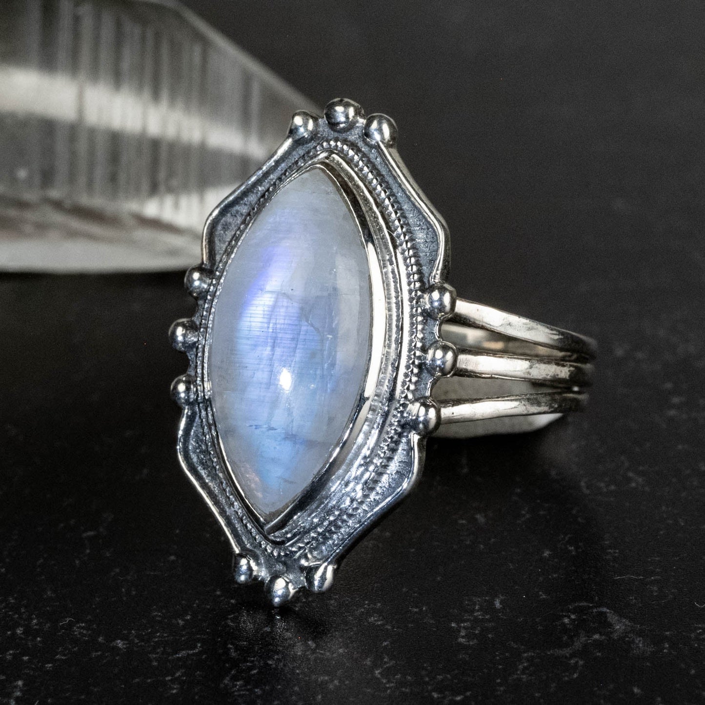 Sterling Silver Moonstone Ring Sz 9