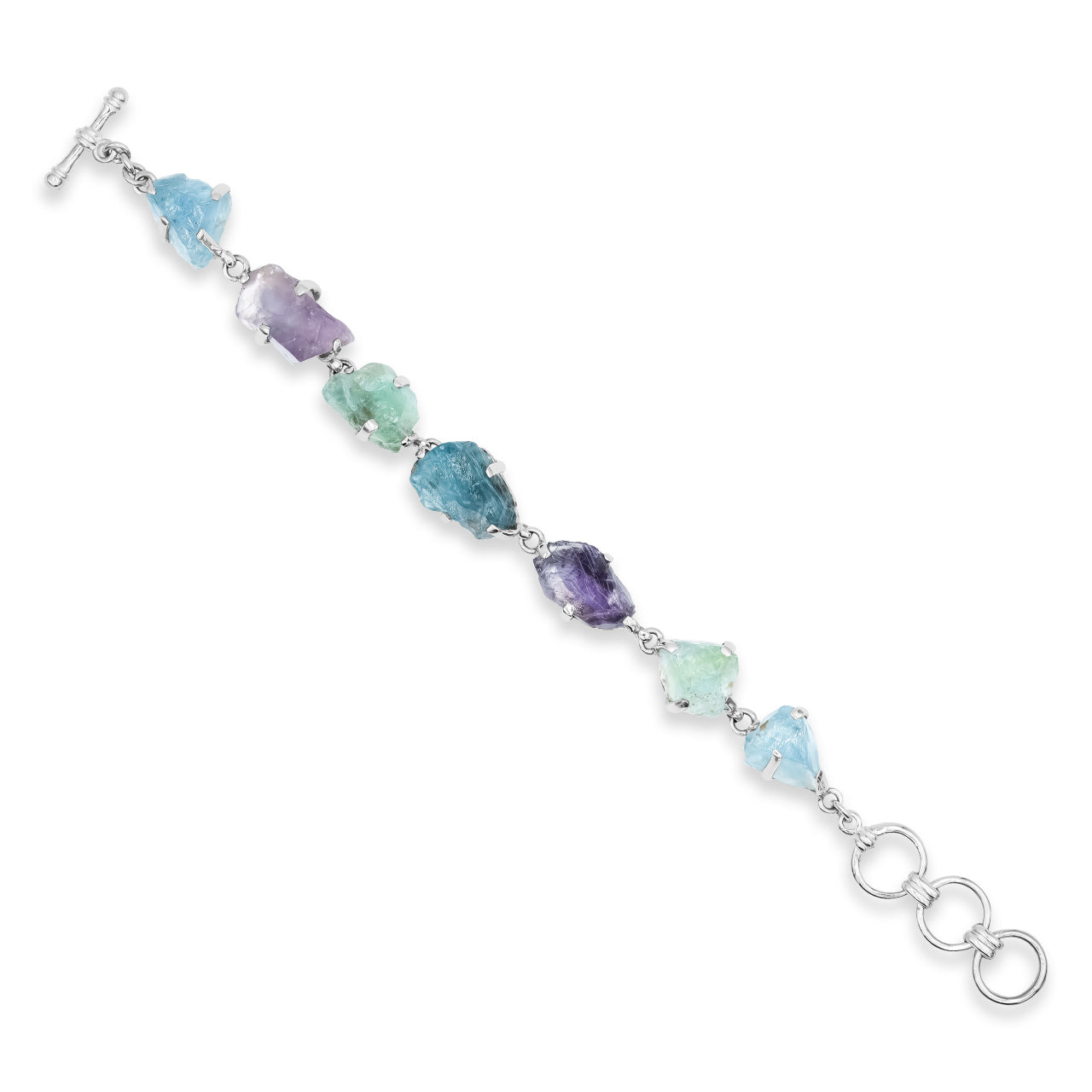 Starborn Fluorite Bracelet in Fine Sterling Silver
