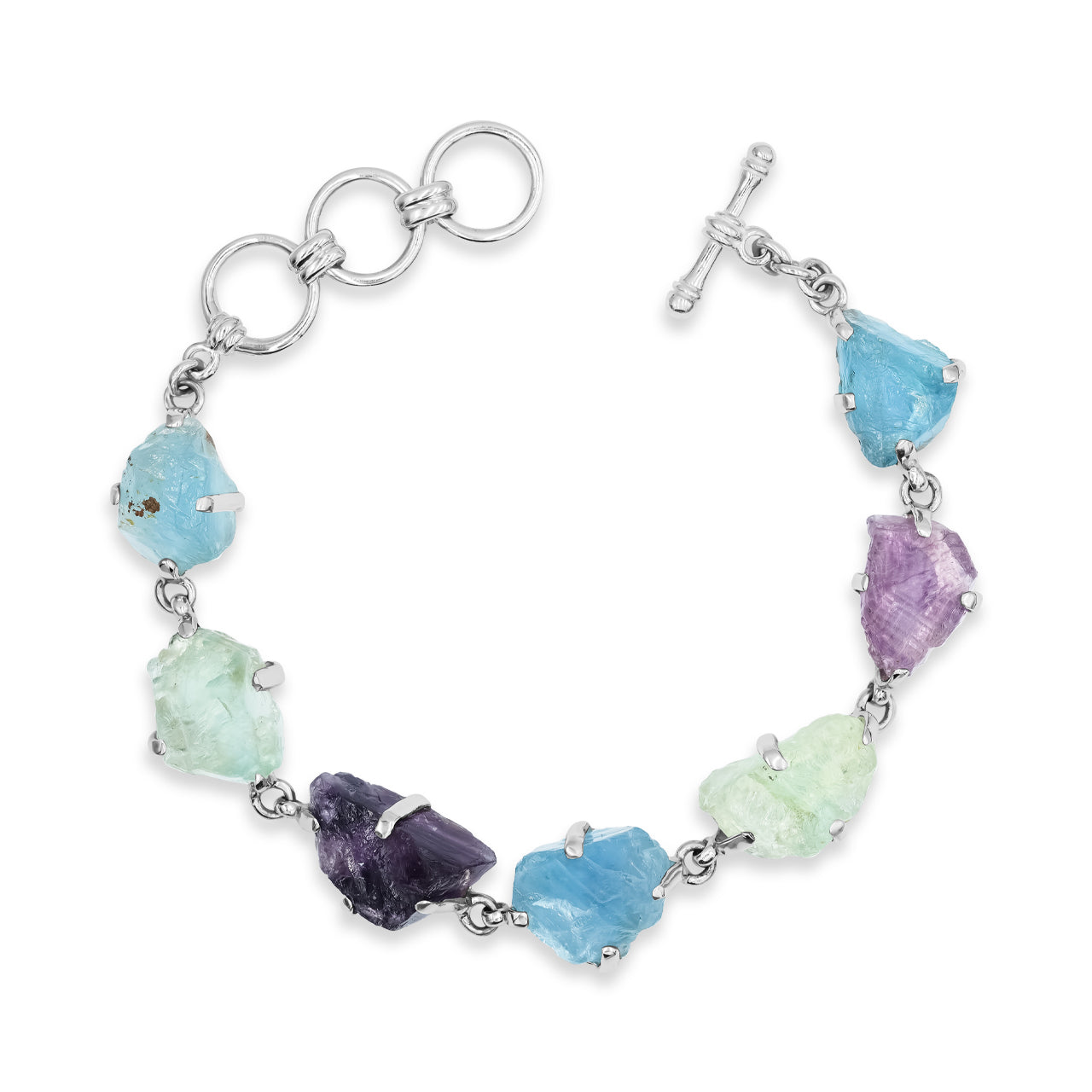 Starborn Fluorite Bracelet in Fine Sterling Silver