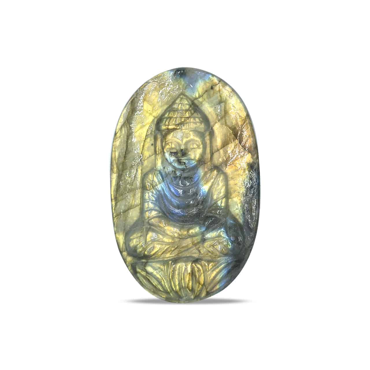 Starborn Hand Carved Labradorite Buddha Cabochon - 1 piece