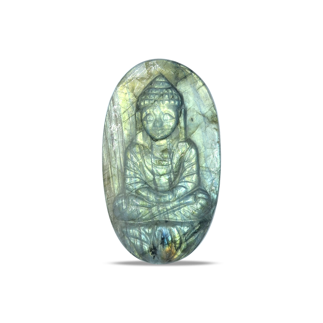 Starborn Hand Carved Labradorite Buddha Cabochon - 1 piece