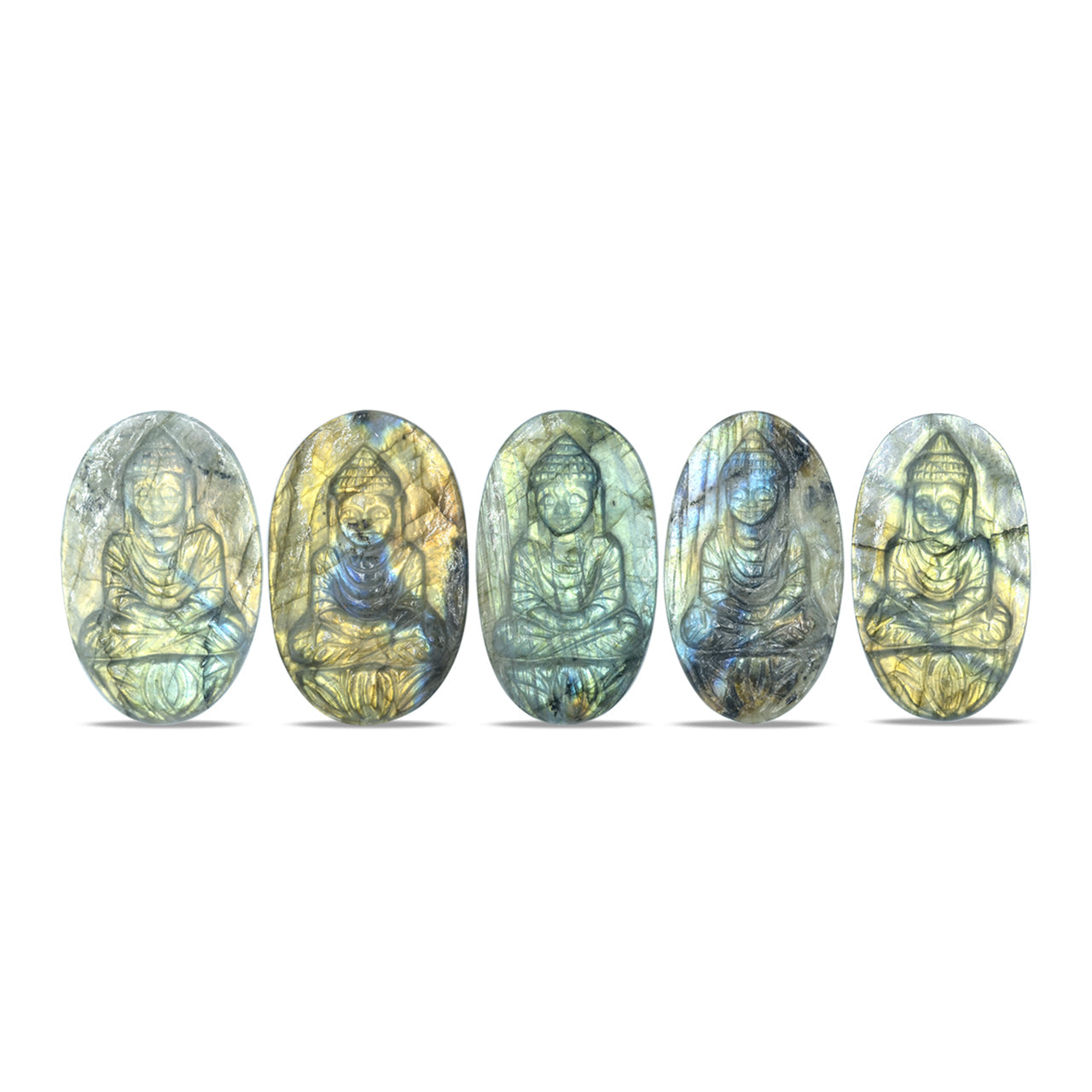 Starborn Hand Carved Labradorite Buddha Cabochon - 1 piece