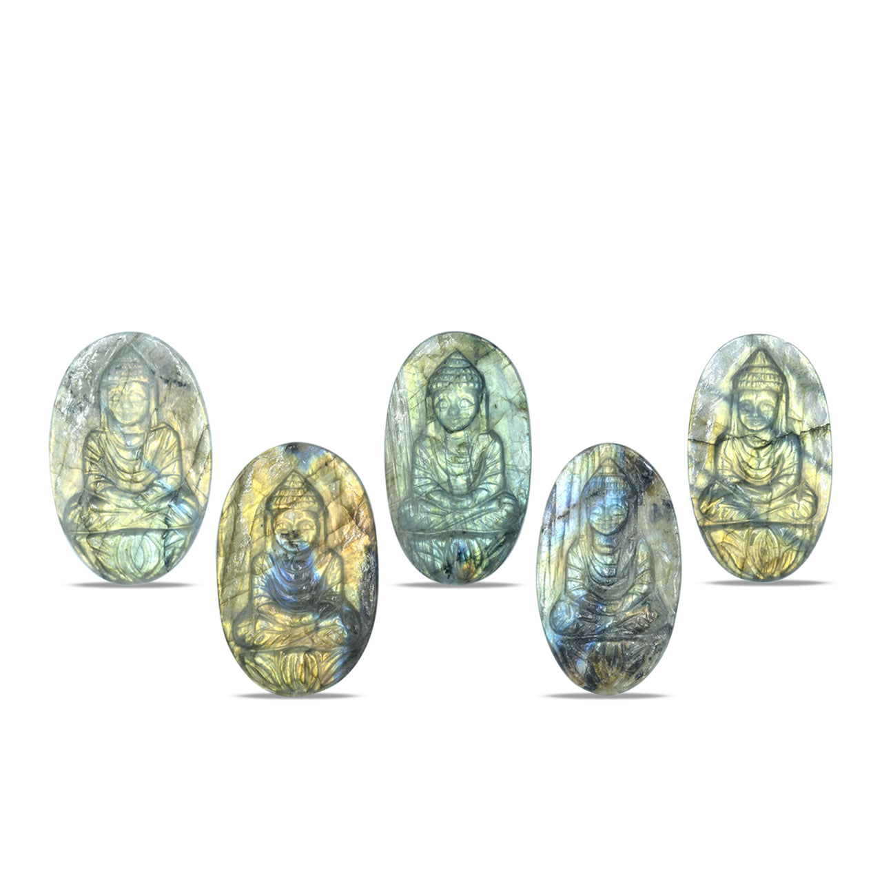 Starborn Hand Carved Labradorite Buddha Cabochon - 1 piece