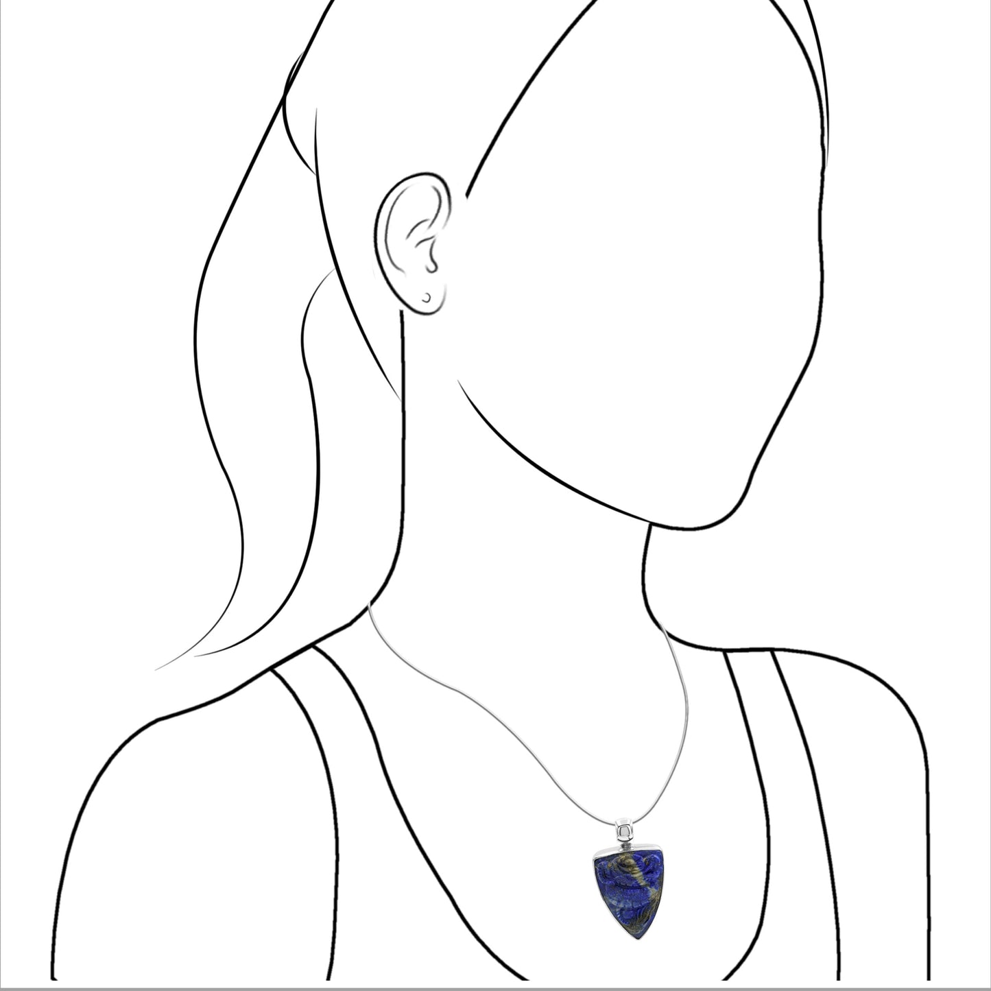 Starborn Handcarved Lapis Lazuli  Dragon Shield Pendant in Sterling Silver