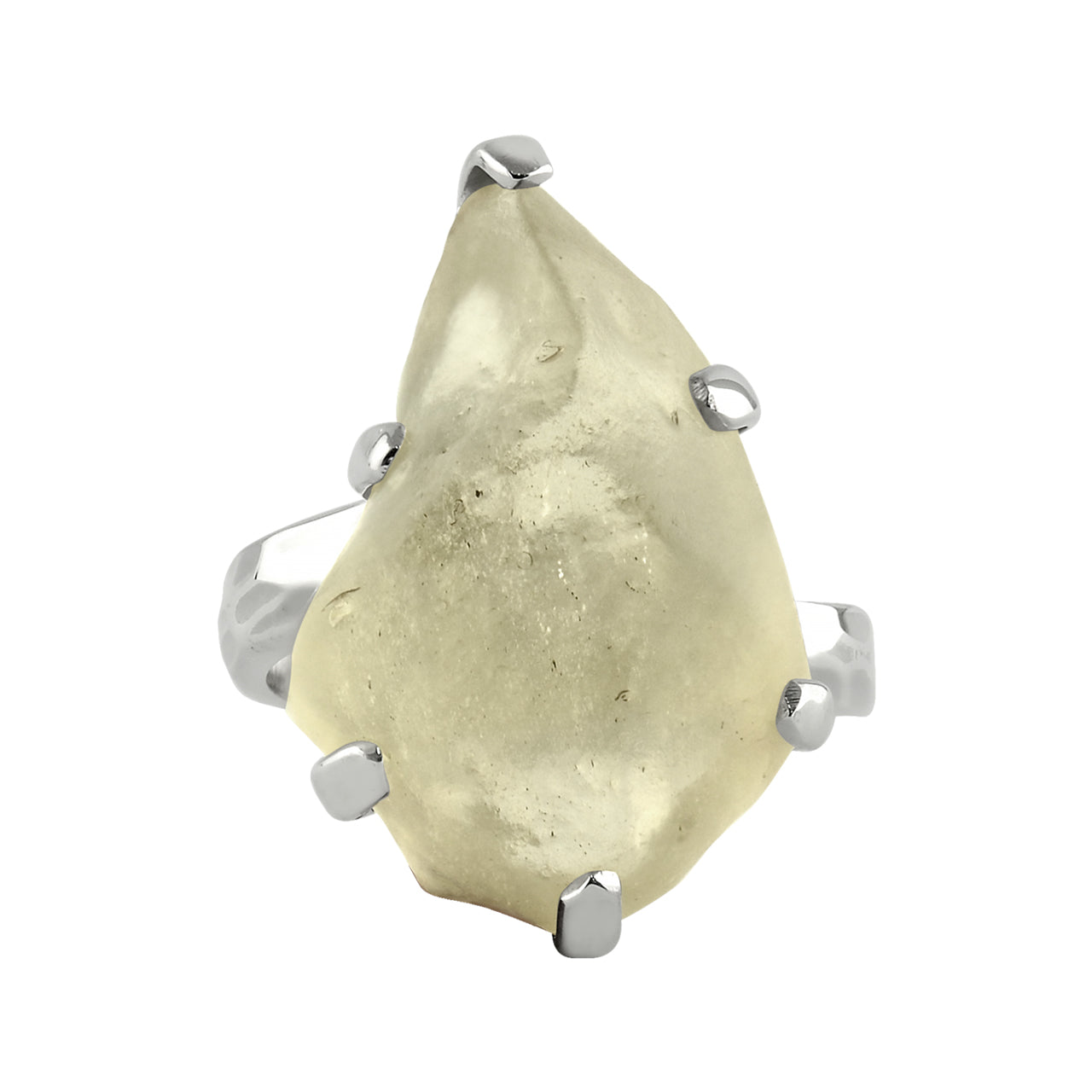 Starborn Libyan Desert Tektite Adjustable Ring in Sterling Silver