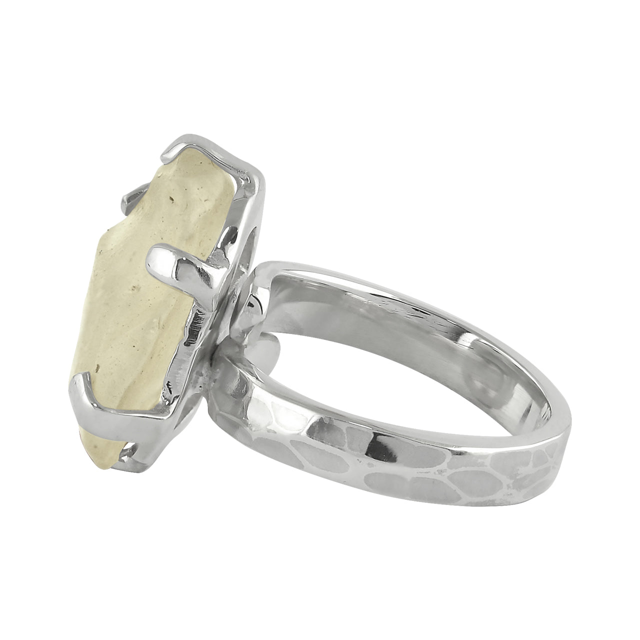 Starborn Libyan Desert Tektite Adjustable Ring in Sterling Silver