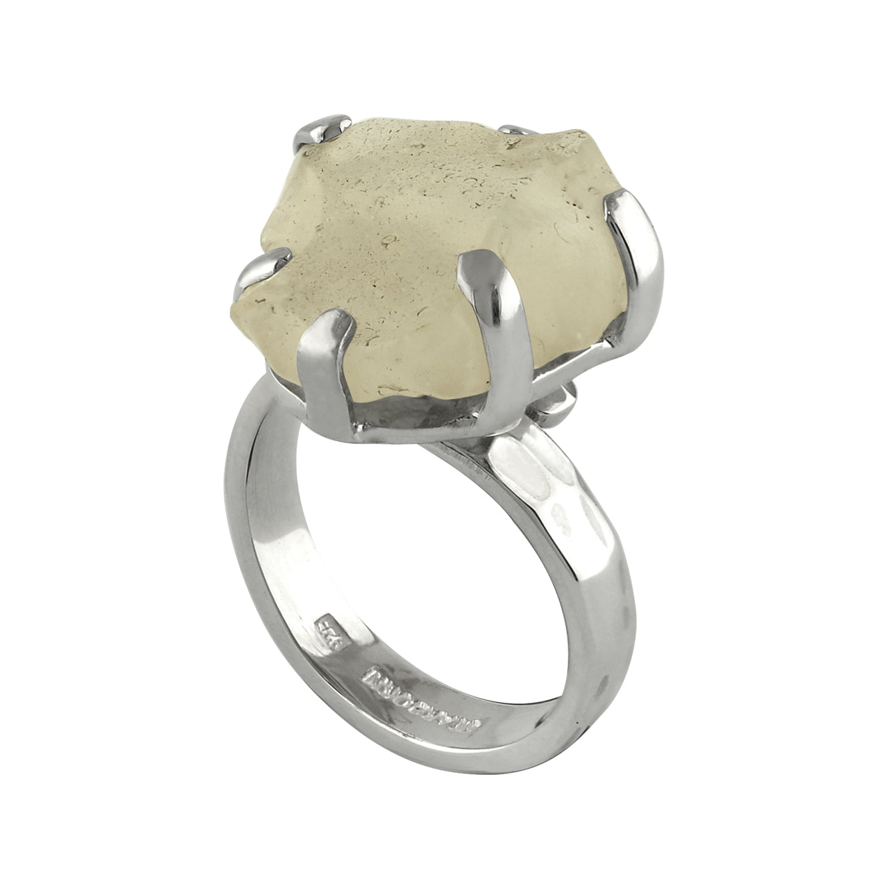 Starborn Libyan Desert Tektite Adjustable Ring in Sterling Silver