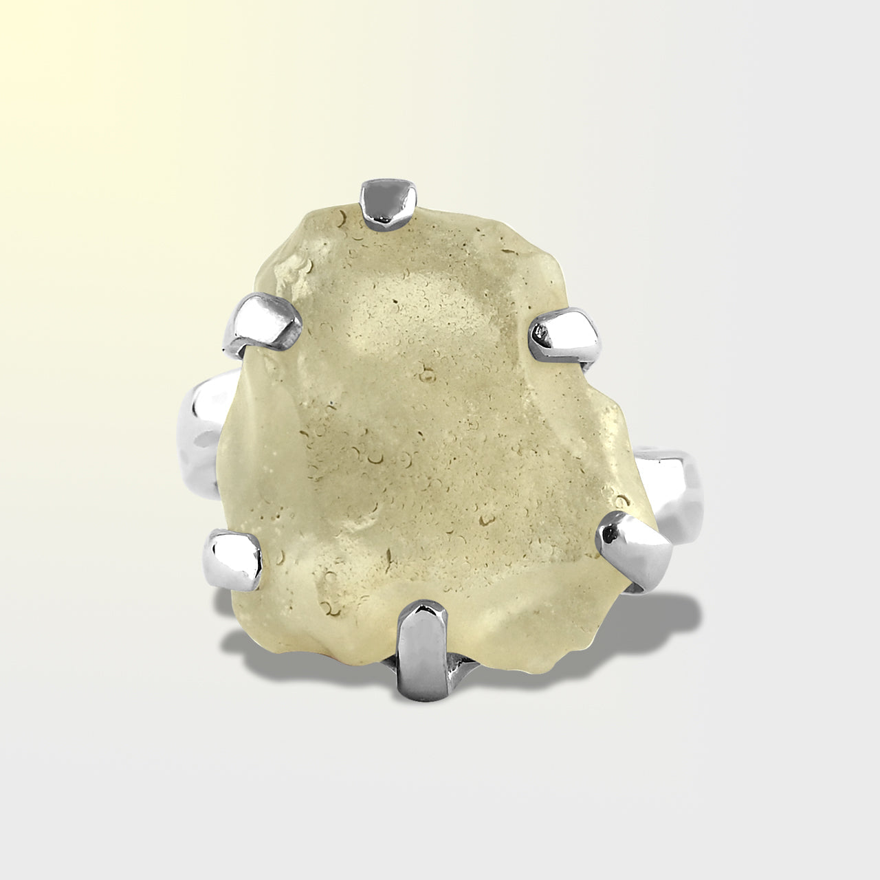 Starborn Libyan Desert Tektite Adjustable Ring in Sterling Silver
