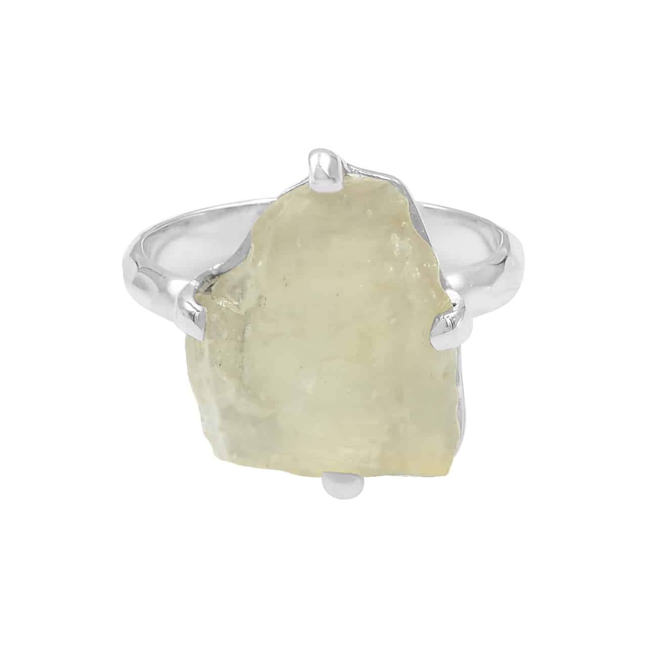 Starborn Libyan Desert Tektite Fixed Shank Ring in Sterling Silver