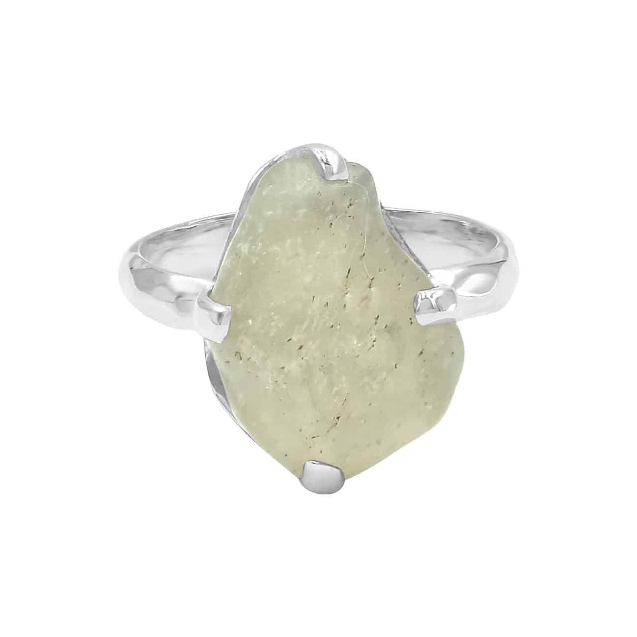 Starborn Libyan Desert Tektite Fixed Shank Ring in Sterling Silver