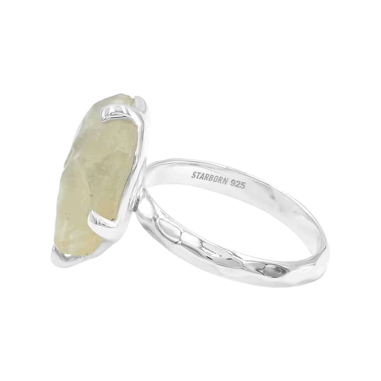 Starborn Libyan Desert Tektite Fixed Shank Ring in Sterling Silver