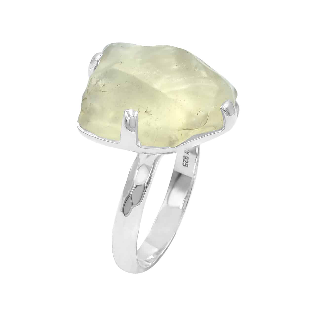 Starborn Libyan Desert Tektite Fixed Shank Ring in Sterling Silver