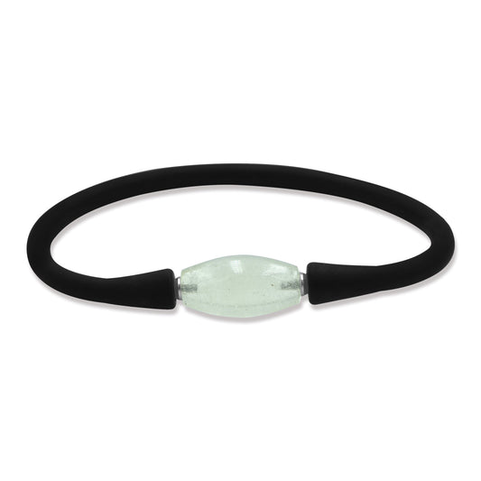 Starborn Libyan Desert Tektite Drum Bead on Silicone Bracelet