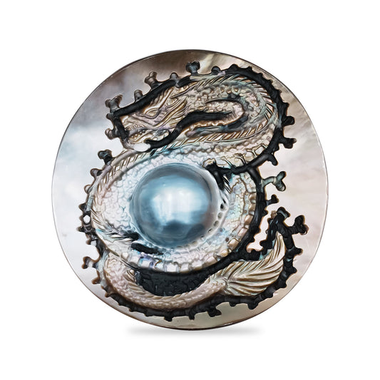 Starborn Hand Carved Mabe Pearl Dragon Carving - 1 piece
