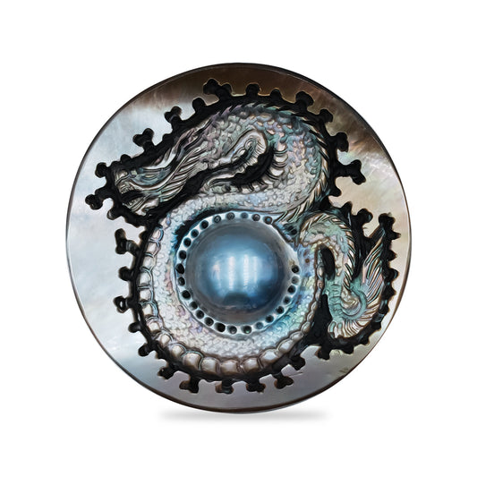 Starborn Hand Carved Mabe Pearl Dragon Carving - 1 piece