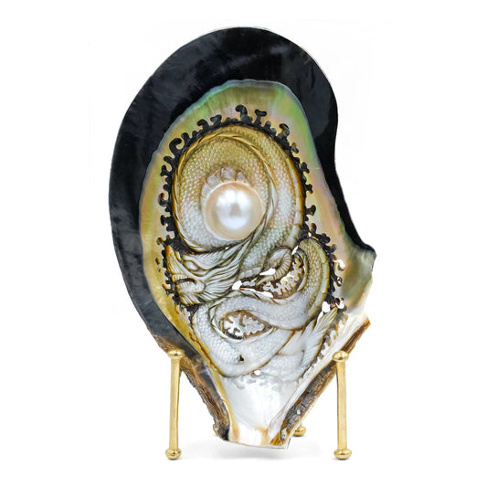 Starborn Handcarved Mabe Pearl Dragon Display - 1 Piece
