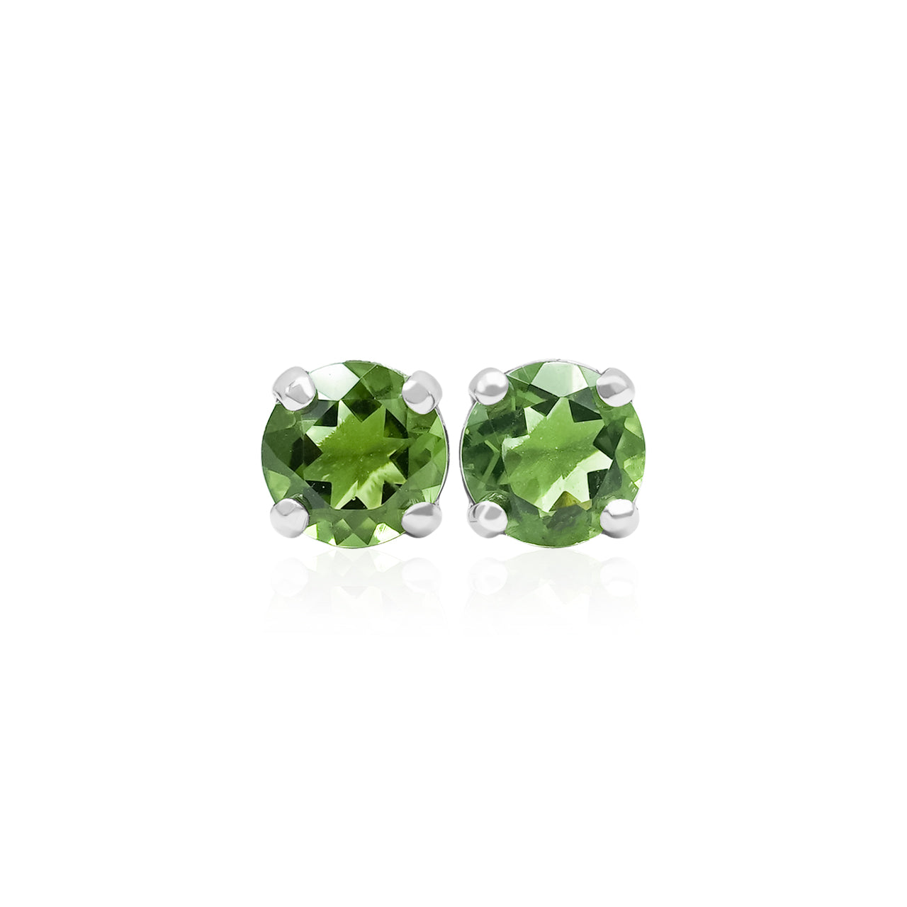 Starborn Faceted Moldavite Prong Style Post Earrings in Sterling Silver