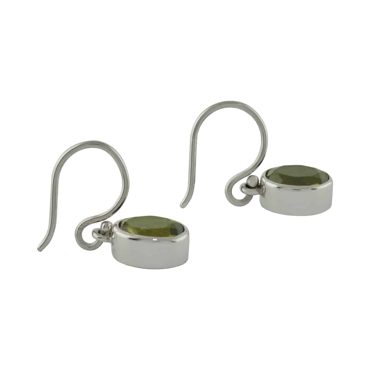 Starborn Faceted Oval Moldavite Earrings in Sterling Silver