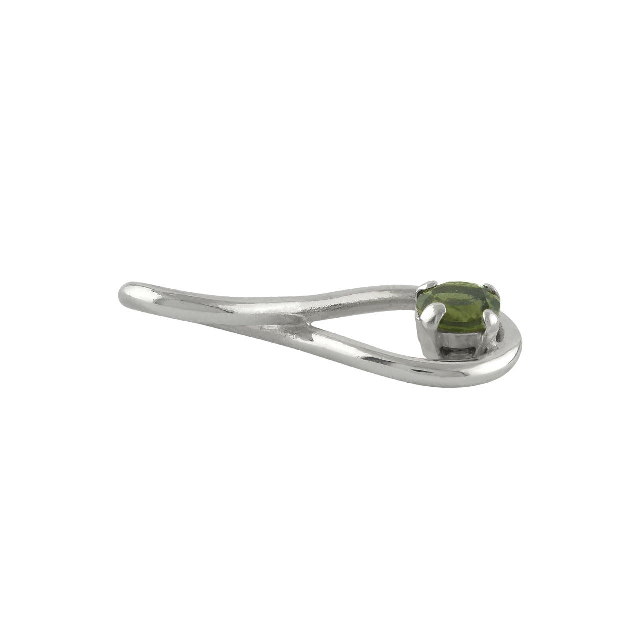 Starborn Faceted Moldavite Infinity Pendant in Sterling Silver