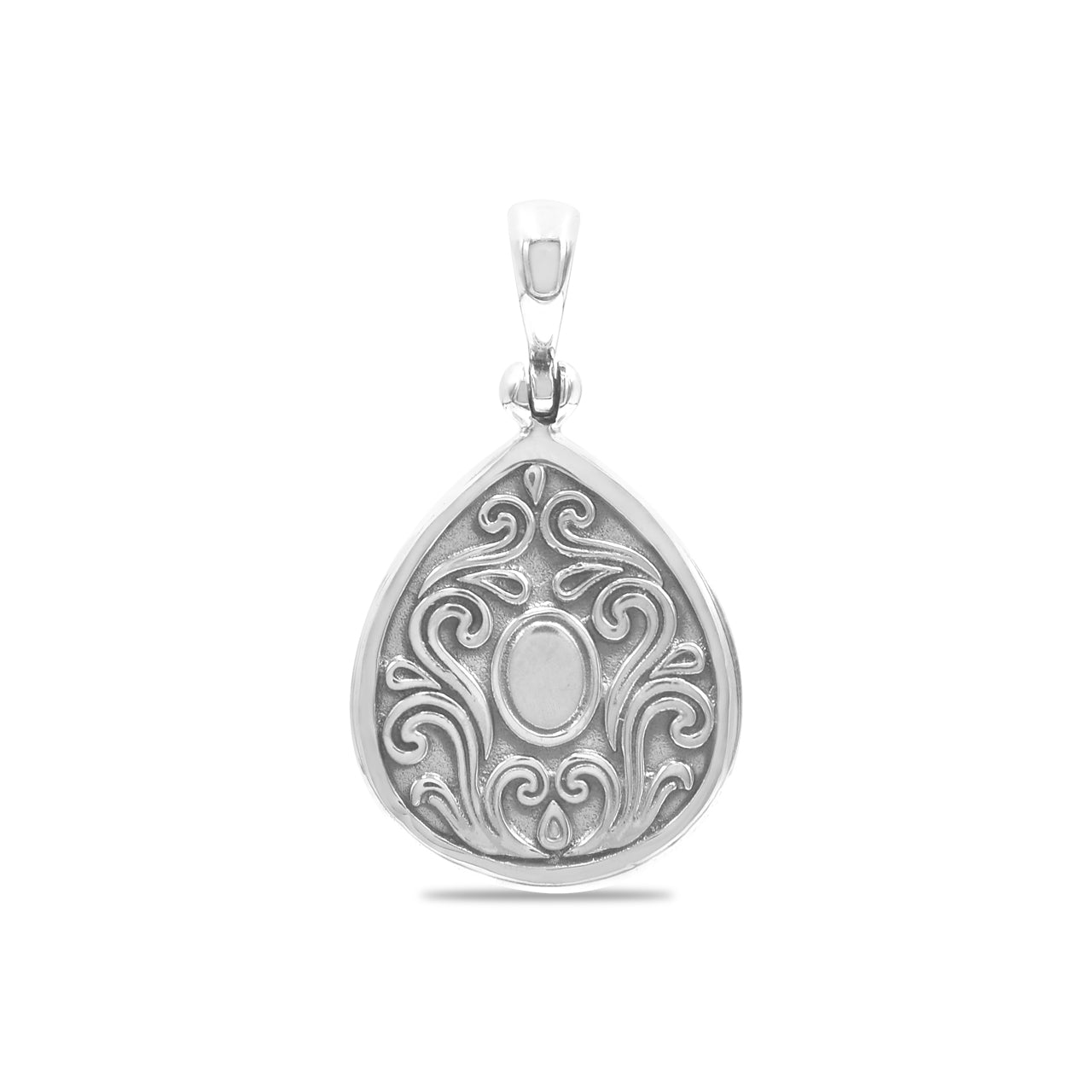Starborn Faceted Elegant Scroll Moldavite Pendant in Sterling Silver
