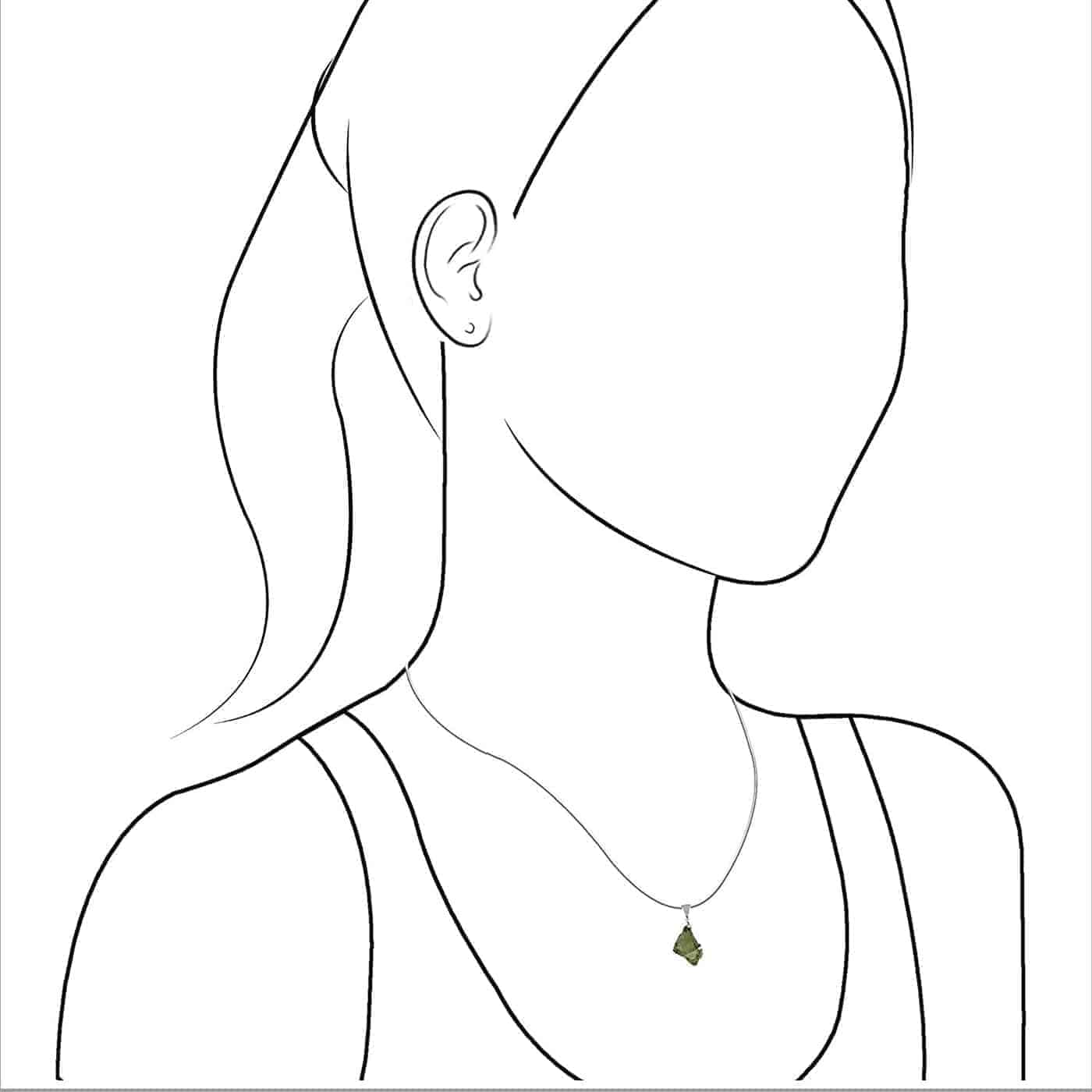 Starborn Natural Rough Moldavite Prong Set Pendant in Sterling Silver (12-15ct)