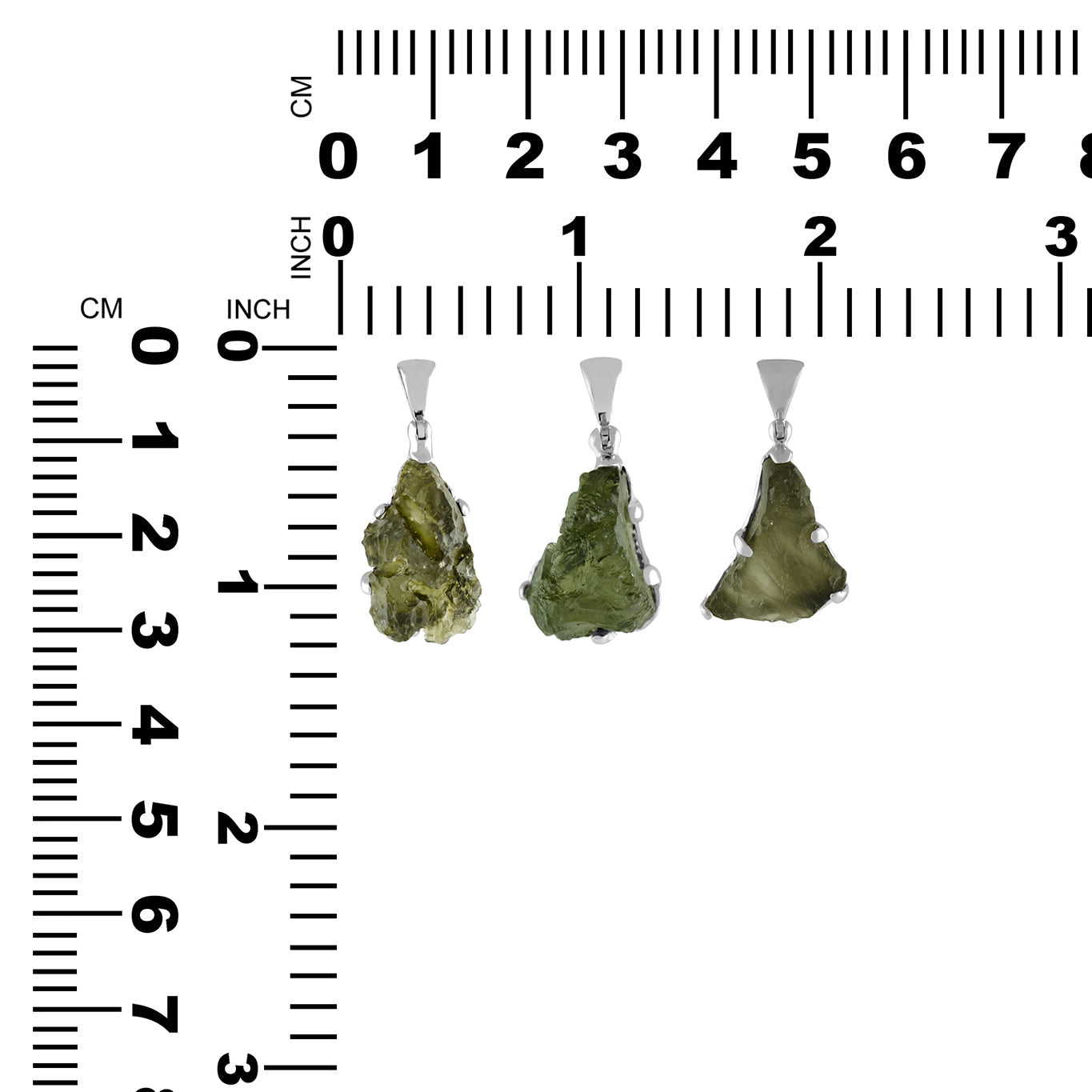 Starborn Natural Rough Moldavite Prong Set Pendant in Sterling Silver (12-15ct)