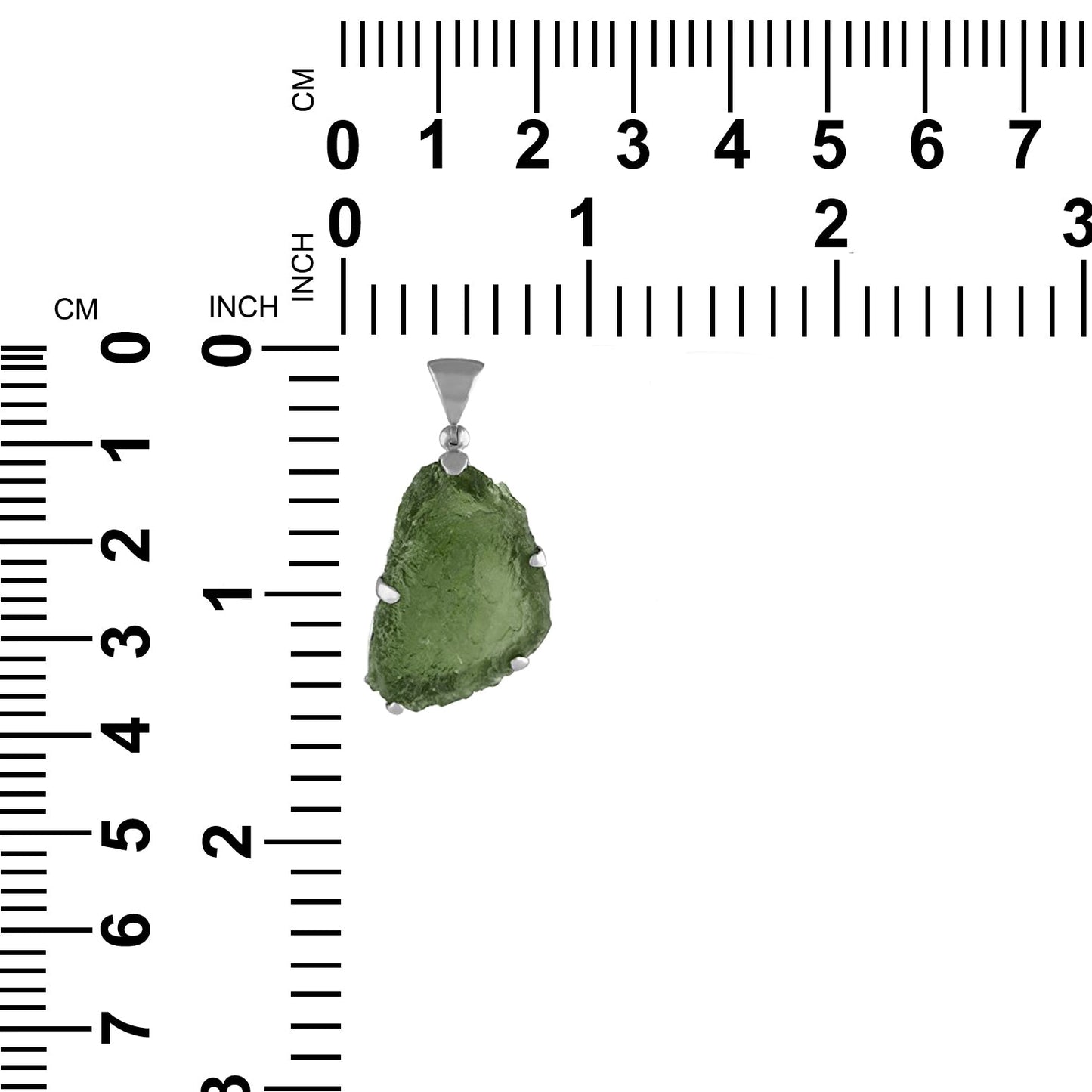 Starborn Natural Rough Moldavite Prong Set Pendant in Sterling Silver (15-20ct)