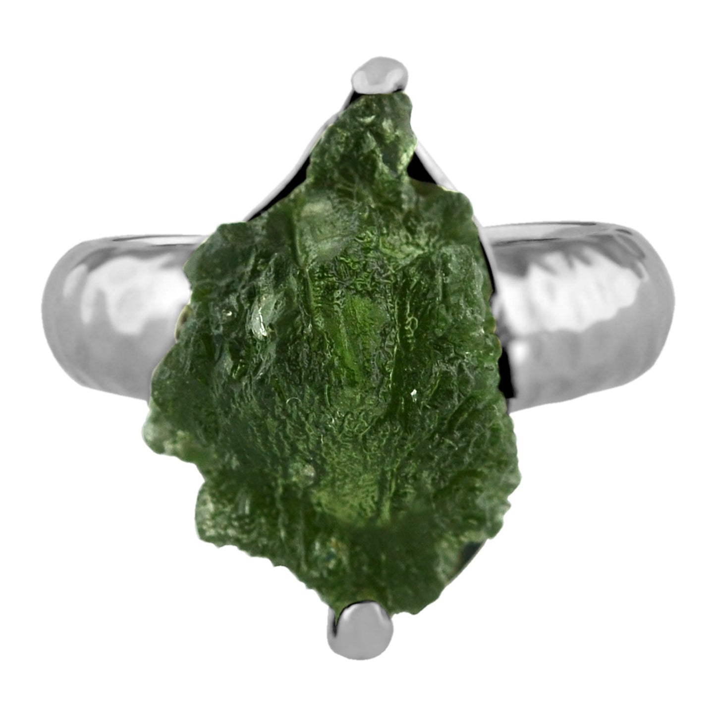 Starborn Genuine Moldavite Ring in Sterling Silver (10-15 ct)