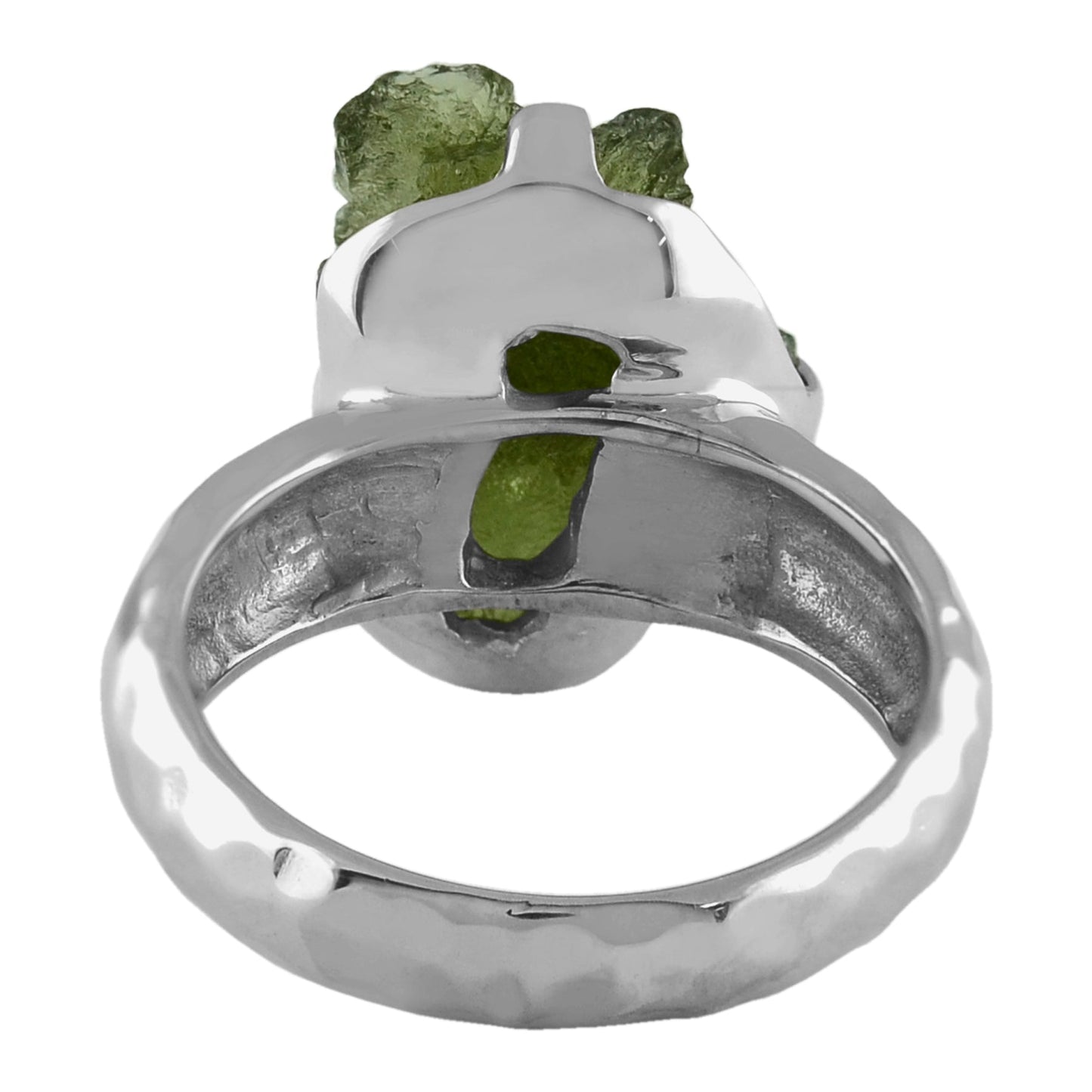 Starborn Genuine Moldavite Ring in Sterling Silver (10-15 ct)