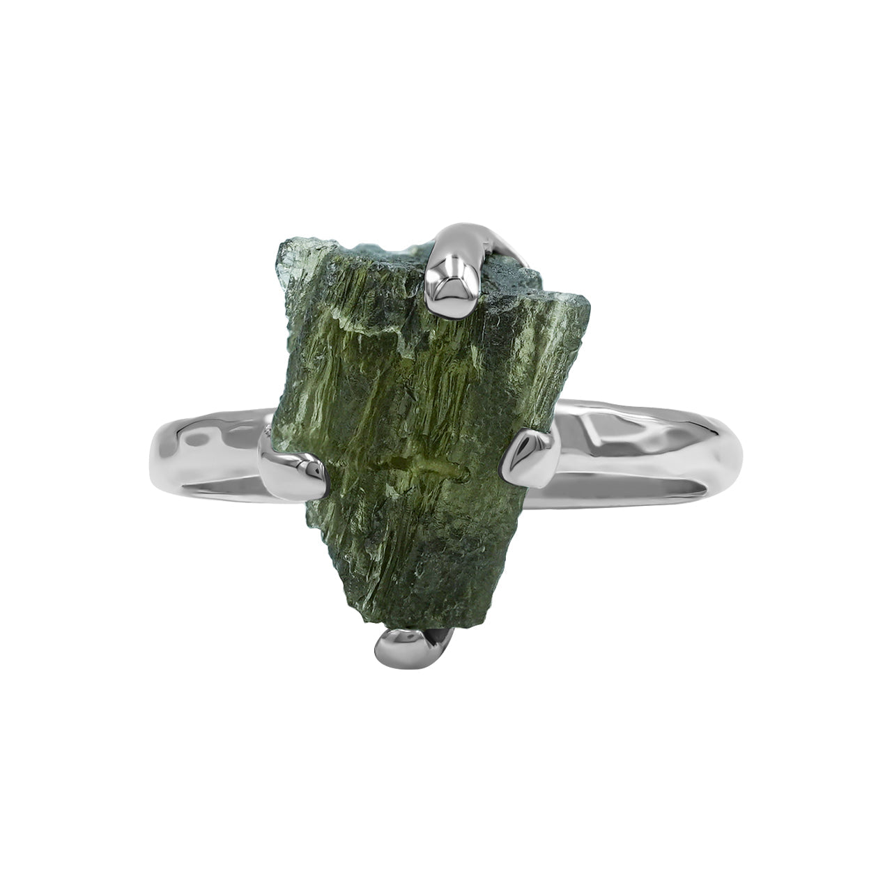 Starborn Genuine Moldavite Ring in Sterling Silver (4-6 ct)
