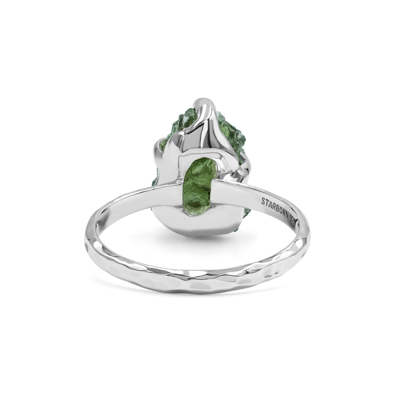 Starborn Genuine Moldavite Ring in Sterling Silver (4-6 ct)