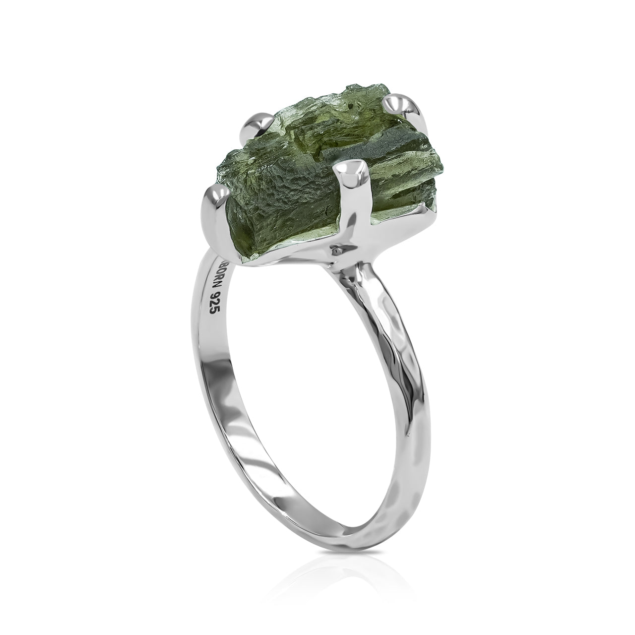 Starborn Genuine Moldavite Ring in Sterling Silver (4-6 ct)