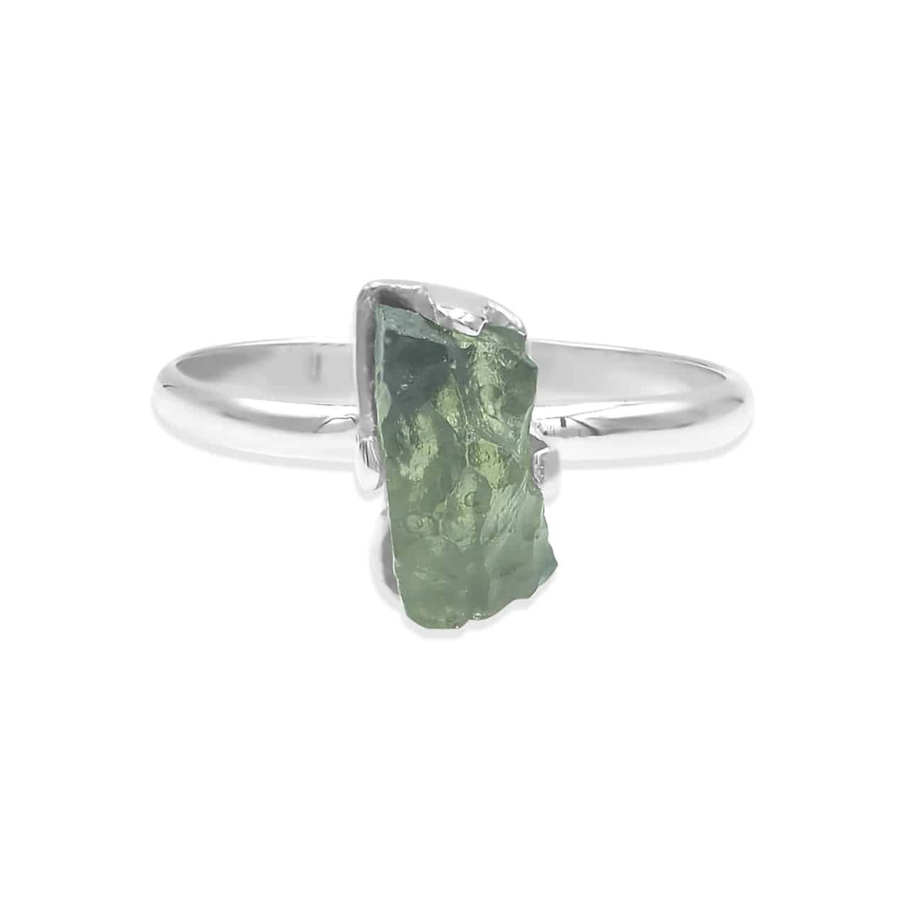 Starborn Genuine Moldavite Ring in Sterling Silver (1-2 ct)