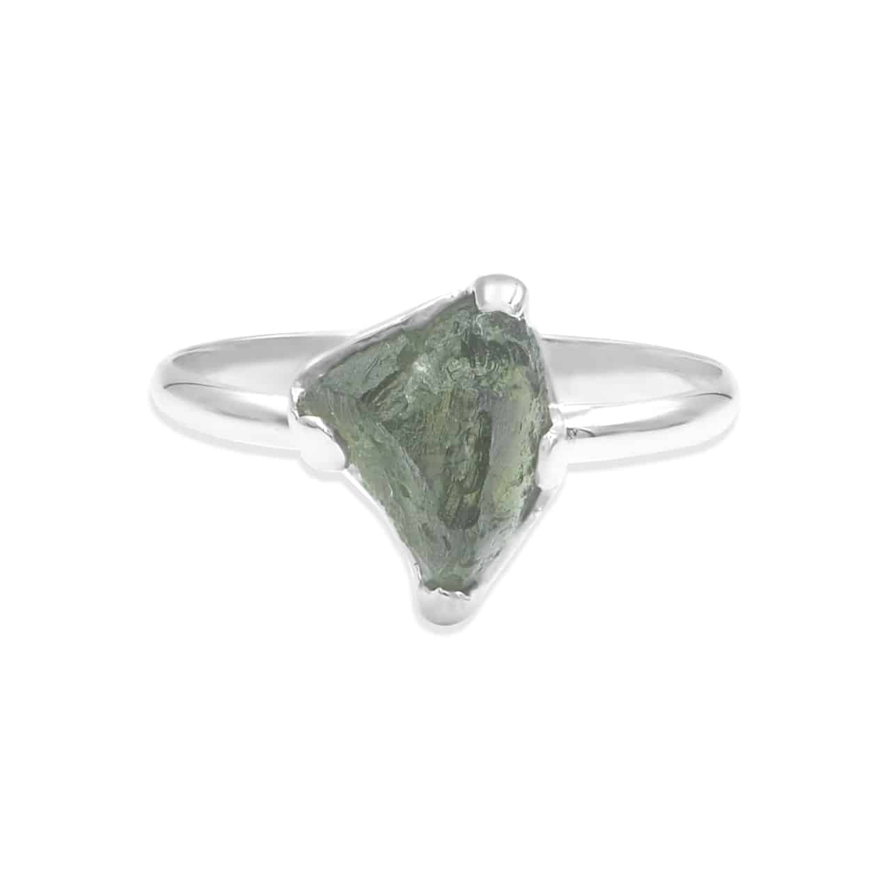 Starborn Genuine Moldavite Ring in Sterling Silver (1-2 ct)