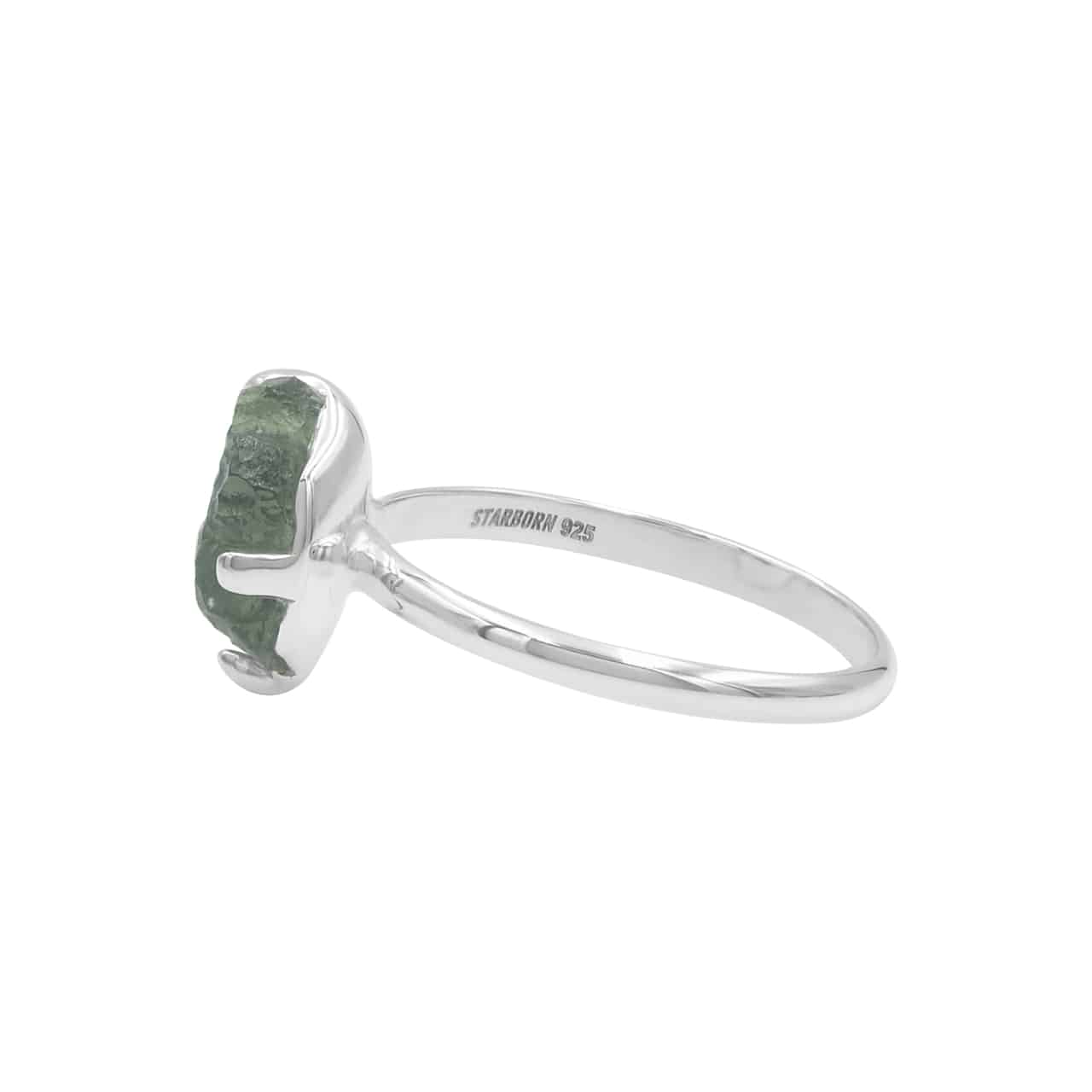 Starborn Genuine Moldavite Ring in Sterling Silver (1-2 ct)