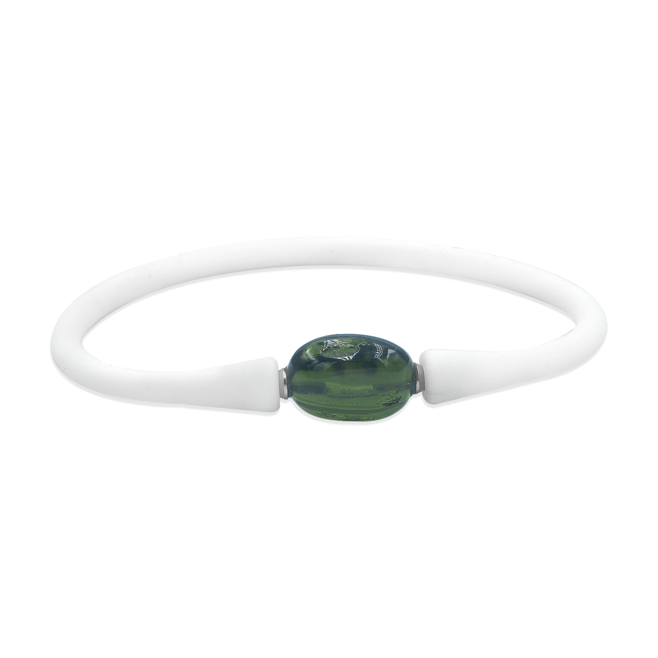 Starborn Moldavite Bead on Silicone Bracelet