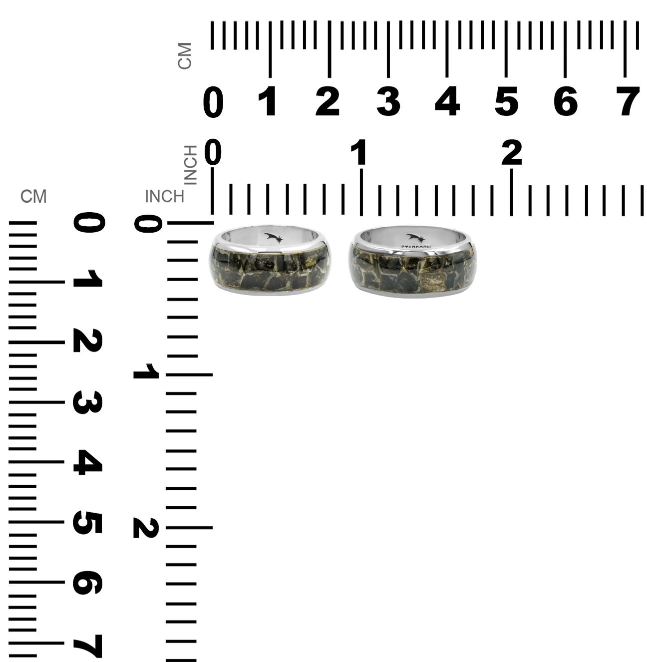 Starborn Golden Muscovite One Field Inlay Ring in Sterling Silver