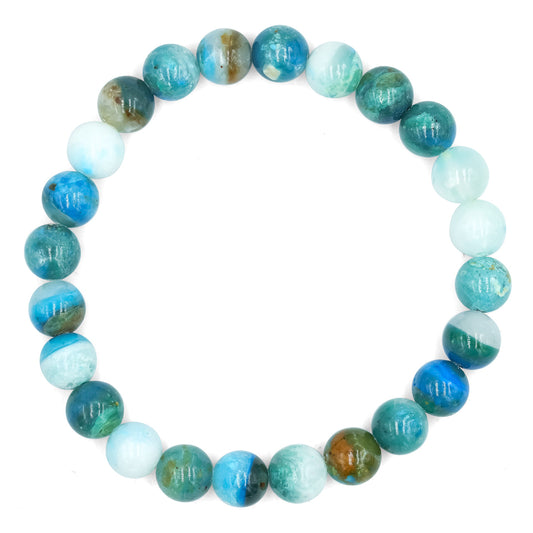 Starborn 8mm Peruvian Blue Opal Beaded Elastic Bracelet