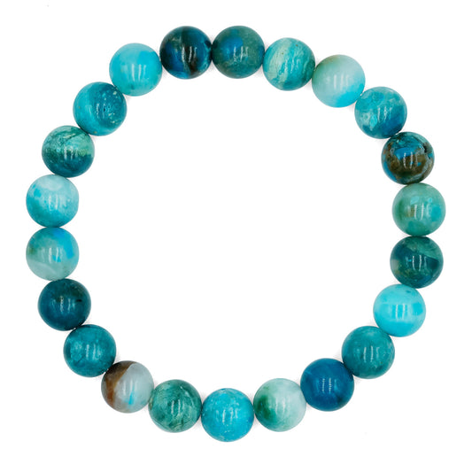 Starborn 8mm Peruvian Blue Opal Beaded Elastic Bracelet