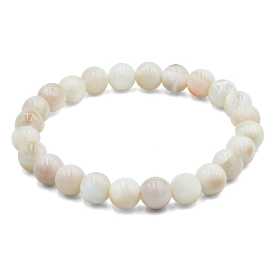 Starborn 8mm Pink Natrolite Beaded Elastic Bracelet