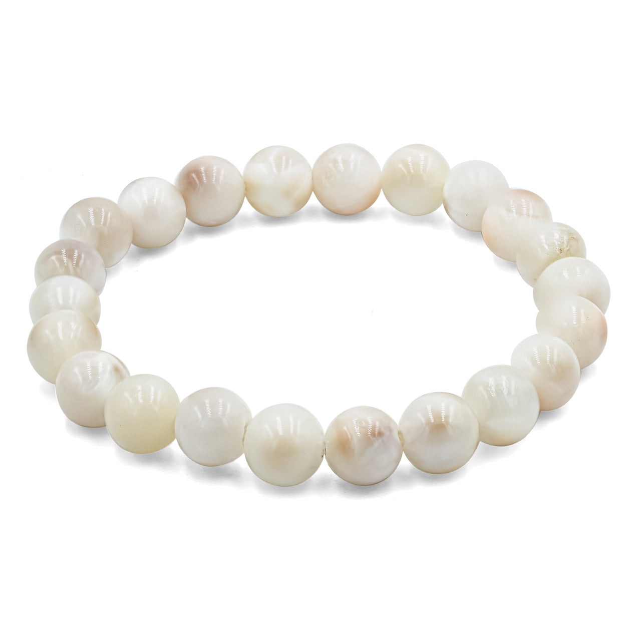 Starborn 8mm Pink Natrolite Beaded Elastic Bracelet