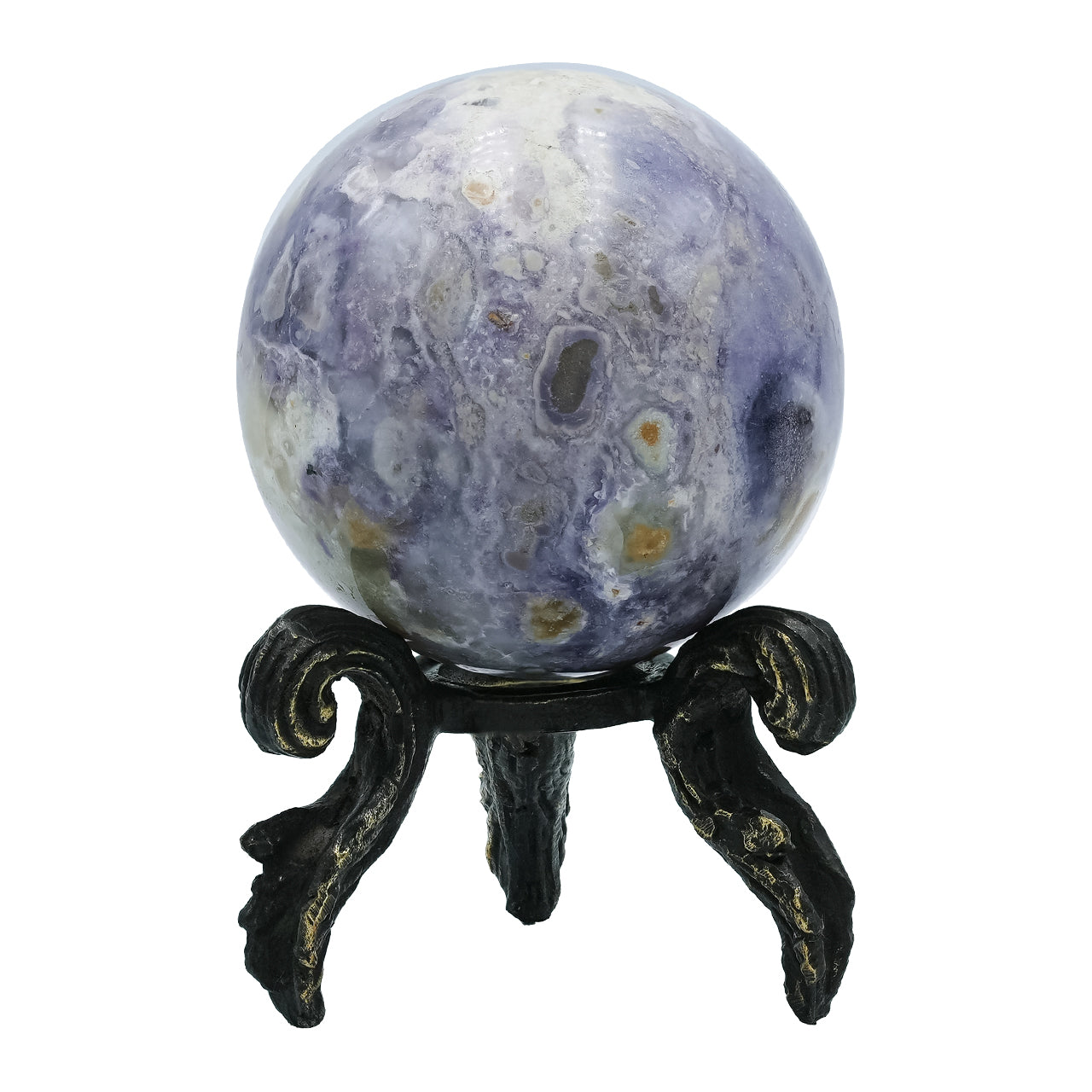 Starborn Purple Opal Sphere with Brass Decorative Display