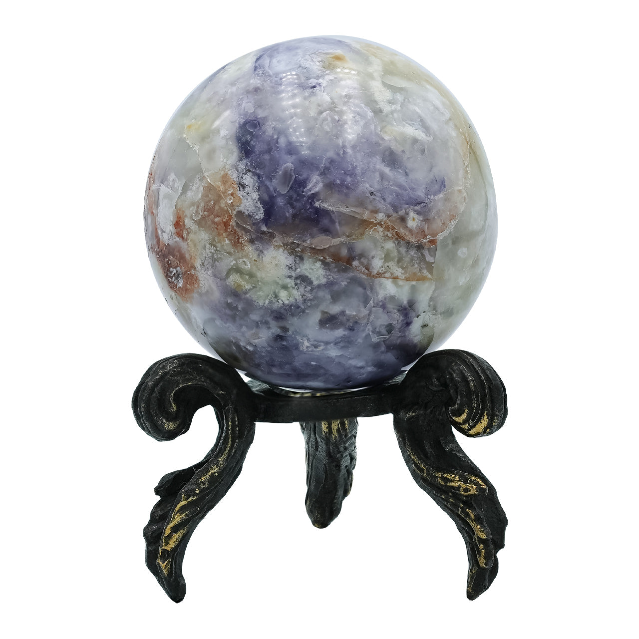 Starborn Purple Opal Sphere with Brass Decorative Display