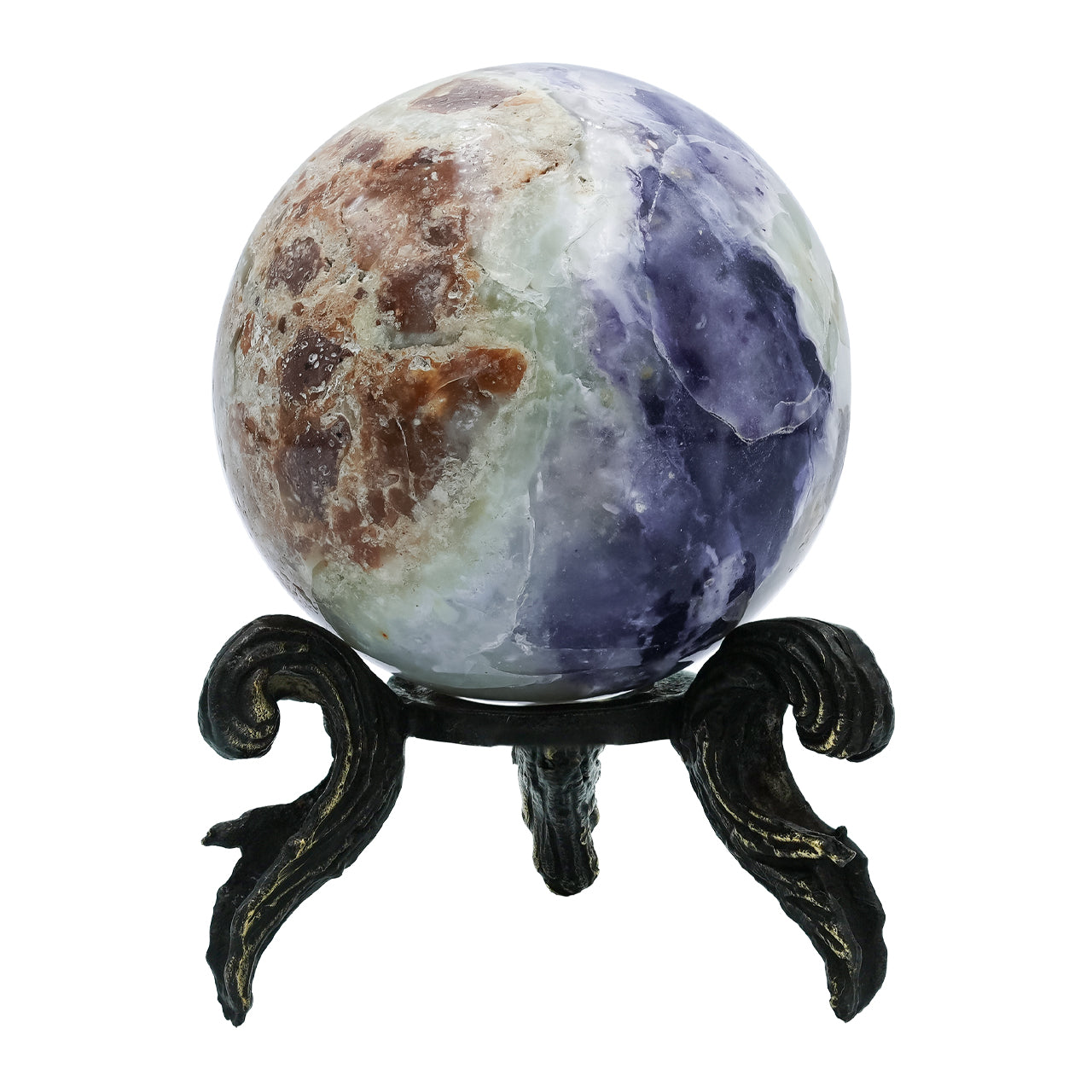 Starborn Purple Opal Sphere with Brass Decorative Display