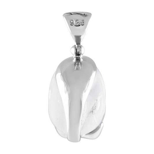 Starborn Sterling Silver Hand Carved Mini Quartz Crystal Skull Pendant