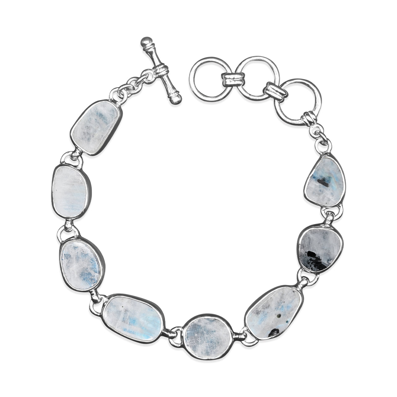 Starborn Rainbow Moonstone Bracelet in Fine Sterling Silver