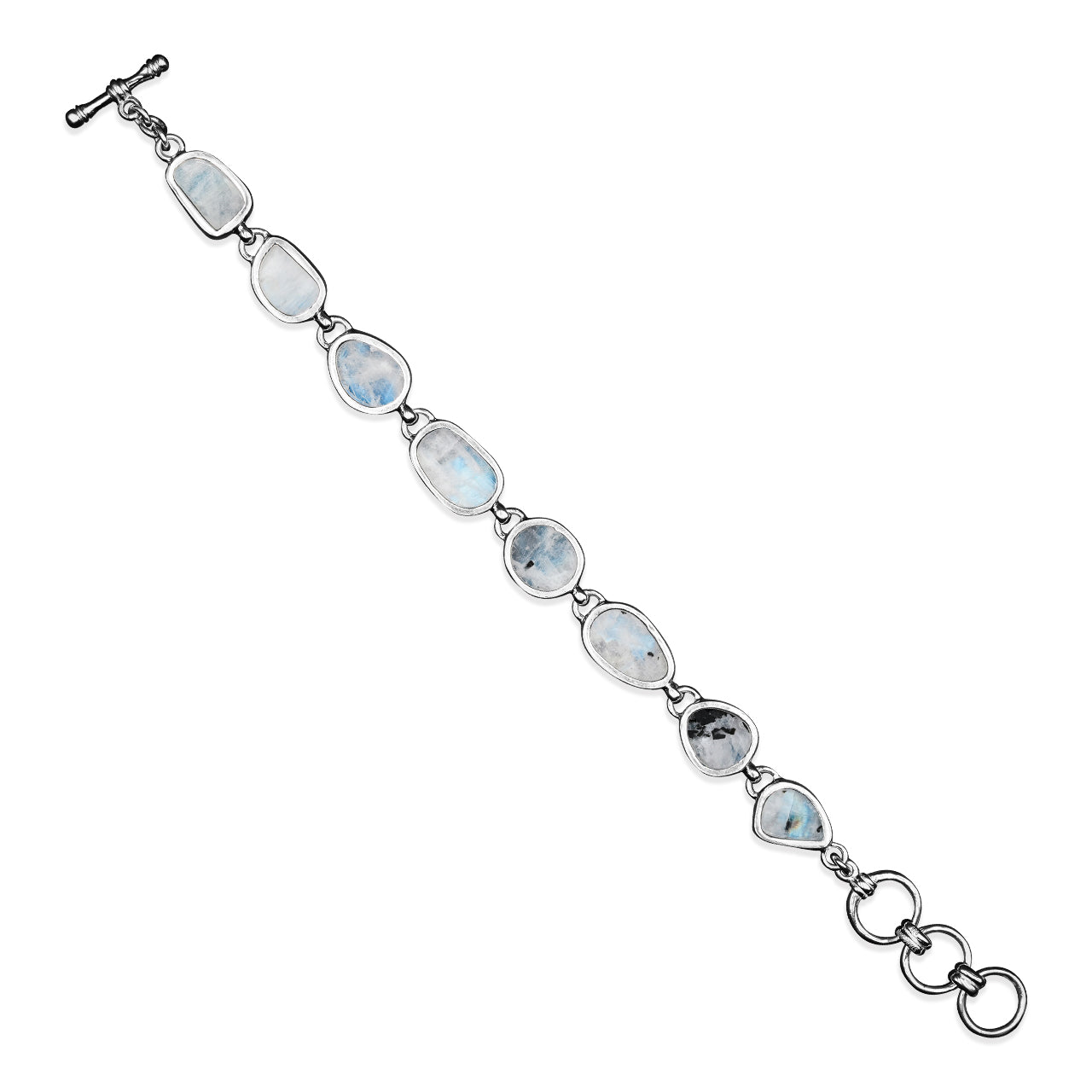 Starborn Rainbow Moonstone Bracelet in Fine Sterling Silver