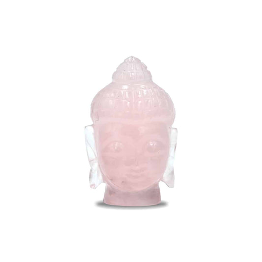 Starborn Hand Carved Rose Quartz Buddha Head - 1 Piece