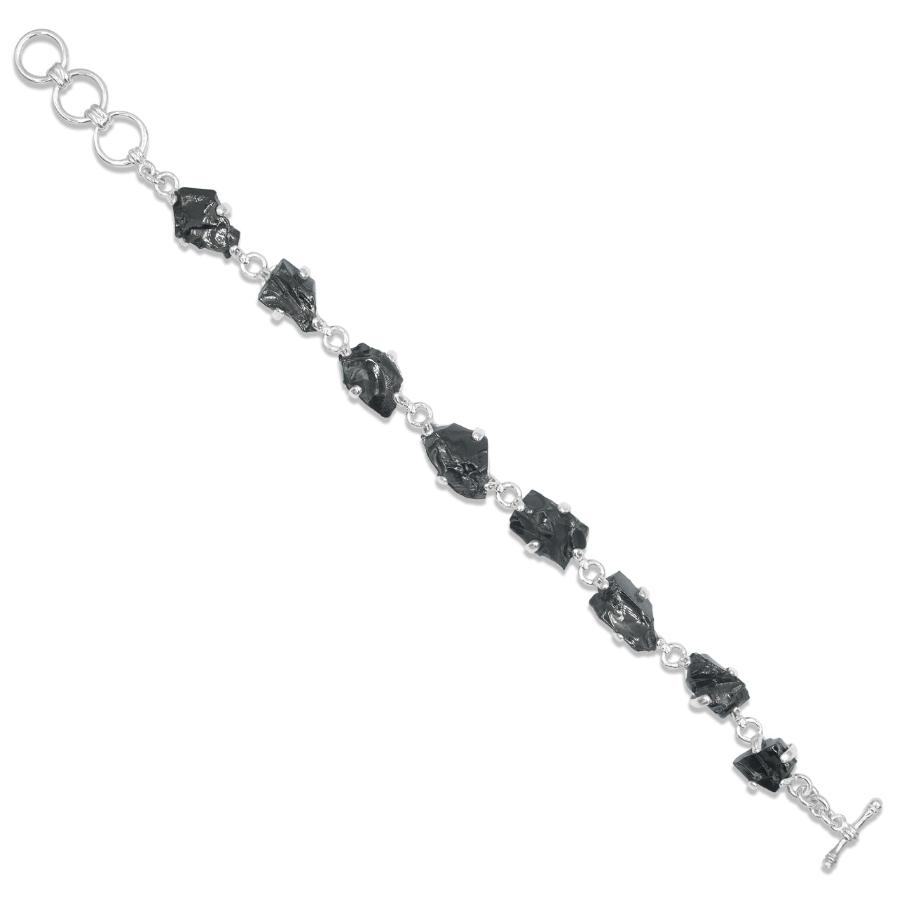 Starborn Elite Shungite Prong Set Bracelet in Sterling Silver